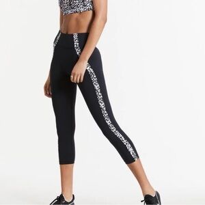 ALL ACCESS- Bandier Black Leggings with White Accents